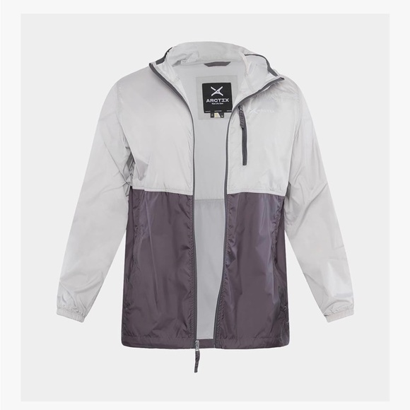 Arctix Two-Tone Light Gray and Dark Gray Hooded Windbreaker - Picture 2 of 12